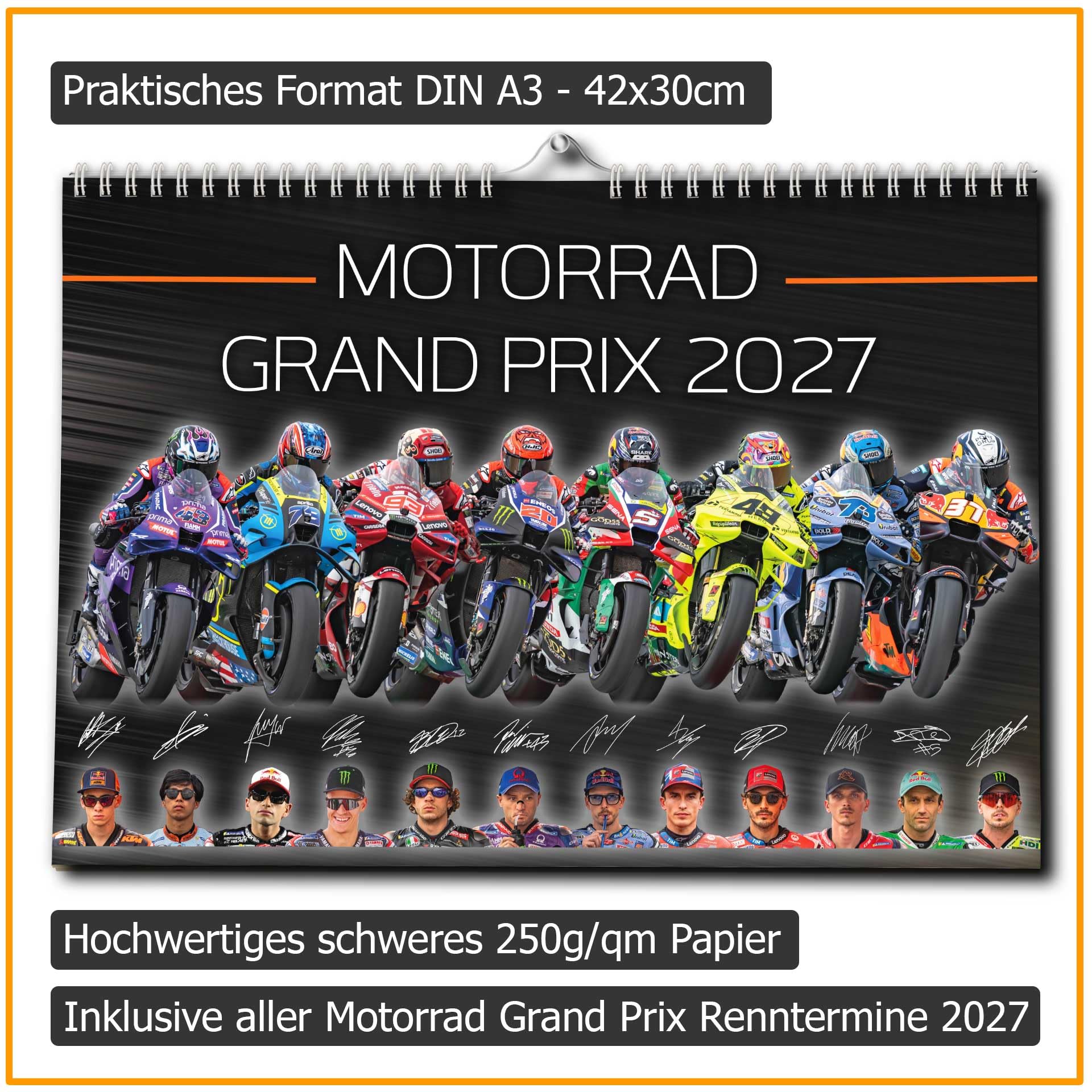Motorrad Grand Prix Calendar 2026 - Premium Wall Calendar - MotoGP